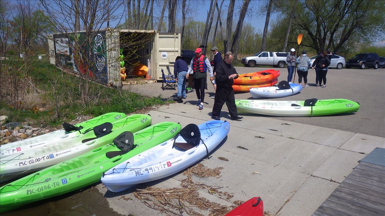 concrete ramp boat launch onto Paw Paw River at Graham Ave concrete ramp boat launch onto Paw Paw River at Graham Ave