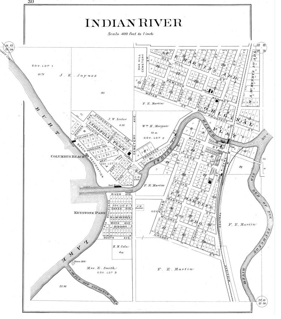1892 plat of Indian River 1892 plat of Indian River