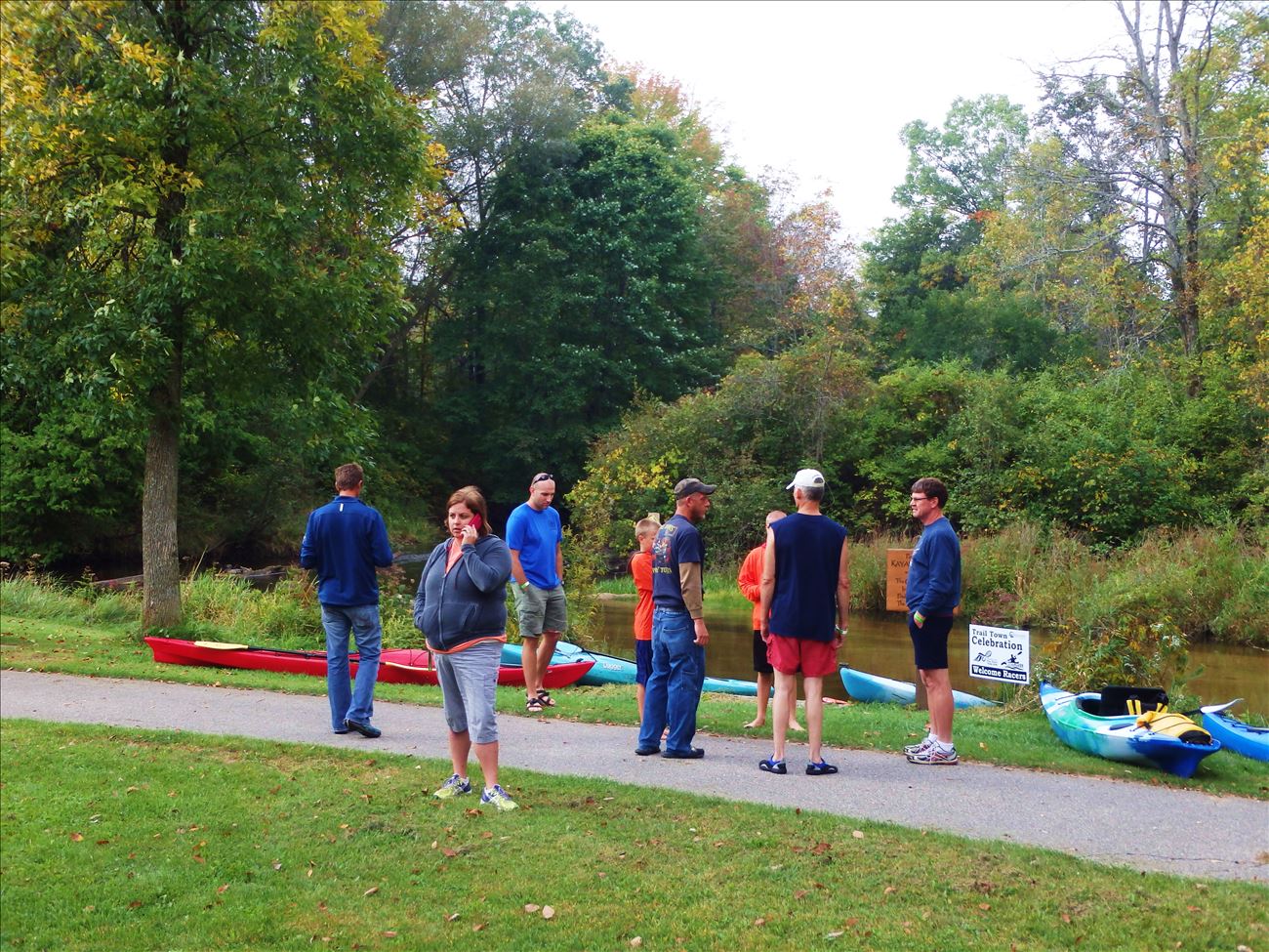 Paddlers getting ready to launch at the White Cloud Rotary Park Put In Paddlers getting ready to launch at the White Cloud Rotary Park Put In