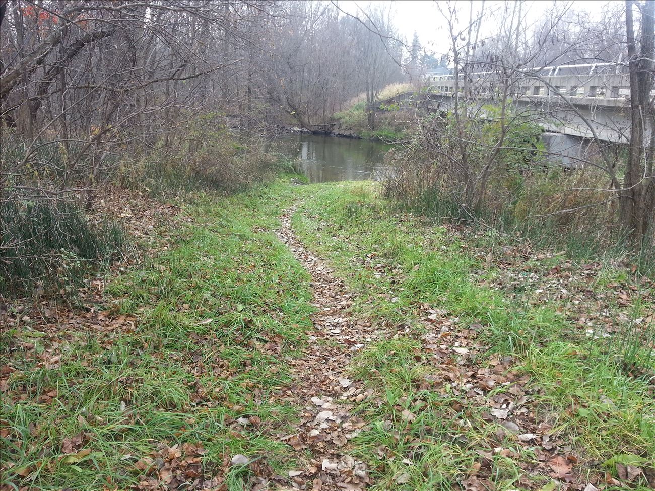 Path from parking area down to river Path from parking area down to river