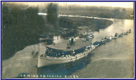 Towing rowboats on Indian River Towing rowboats on Indian River